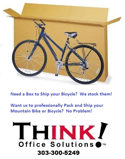 THINK! Office bicycle mountain bike Pack & UPS Ship Services Denver, Aurora, Centennial, CO